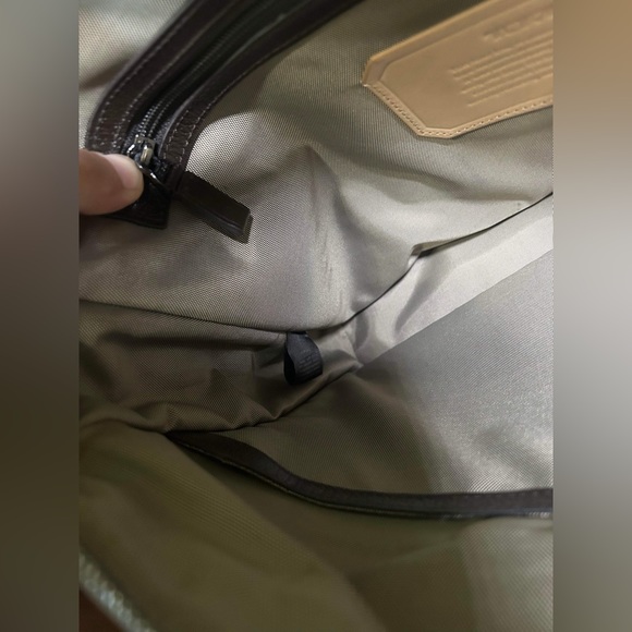 Tumi Astor Ansonia Leather Trim Laptop Messenger Bag Grey Coated Canvas Zip RFID - Picture 8 of 12